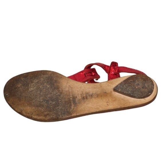 Sigerson Morrison Red Beaded Leather Sandals – Size 8.5 - Picture 13 of 13